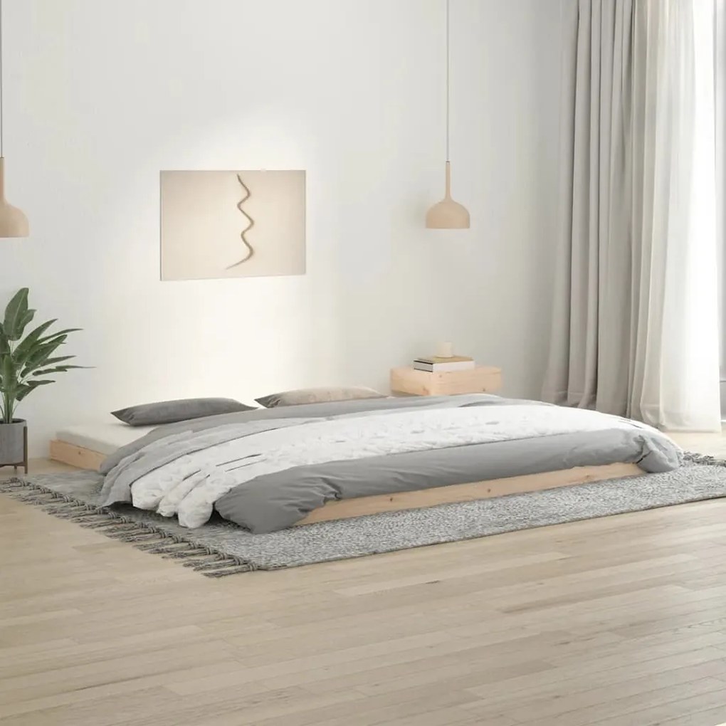 vidaXL Estrutura de cama 200x200 cm madeira de pinho maciça