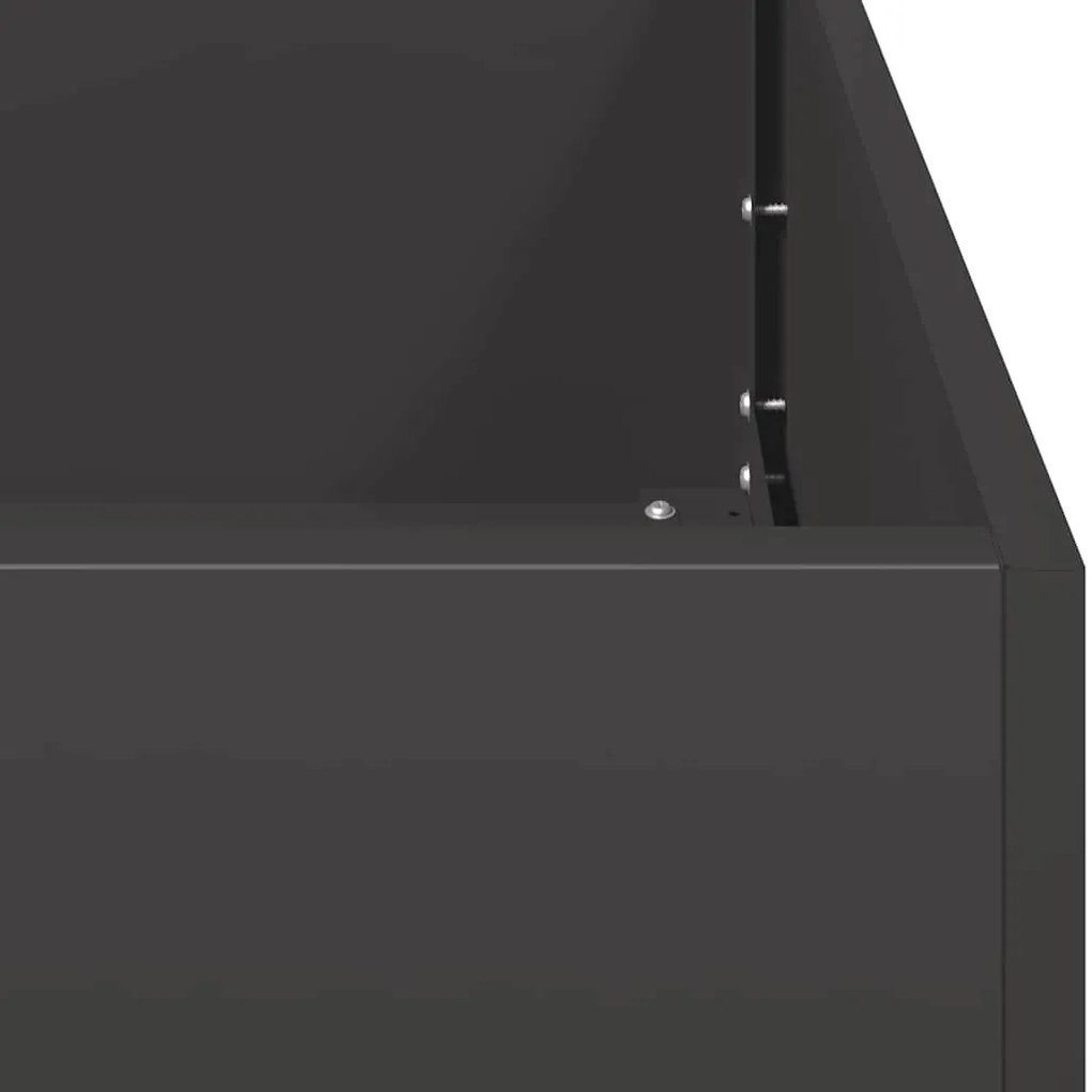 Vaso floreira 80x80x80 cm aço preto