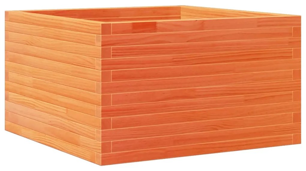 Vaso/floreira de jardim 80x80x45,5 cm pinho maciço castanho mel