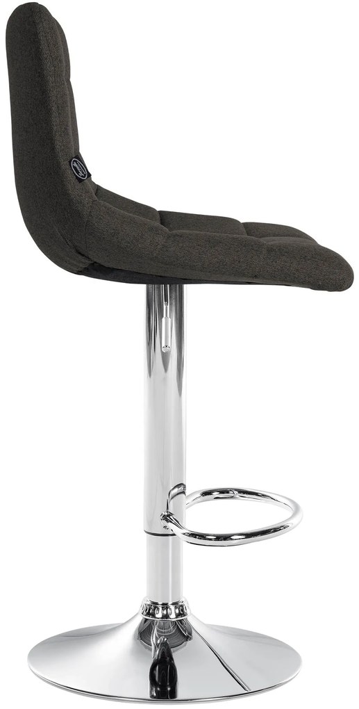 Banco de bar Jerry em tecido com estrutura cromada 87-108,5 x 43 x 46,5 cm Cinzento escuro