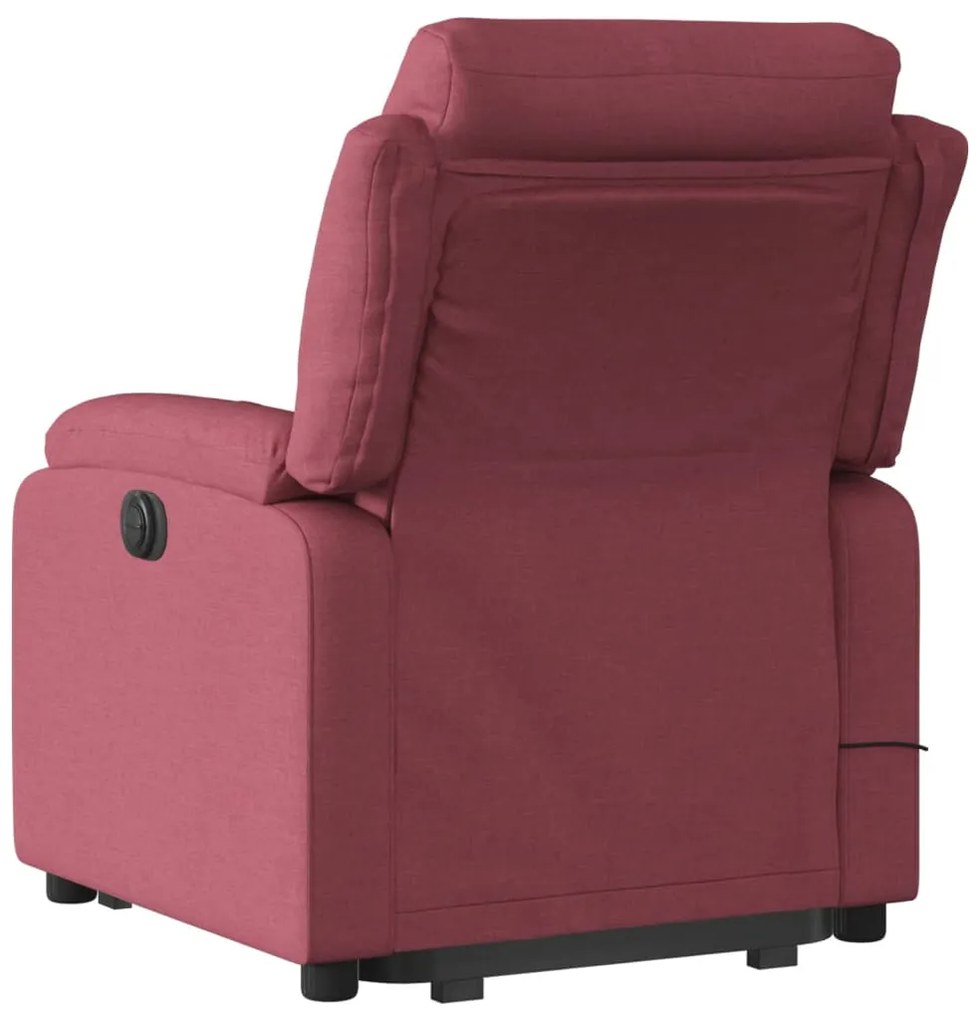 Poltrona elevatória de massagens elétrica tecido vermelho tinto