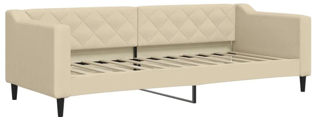 Sofá-cama com gavetão e gavetas 80x200 cm tecido cor creme