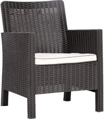 Conjunto de 2 Poltronas de Jardim ADRIATICO – Castanho com Coxim Beige