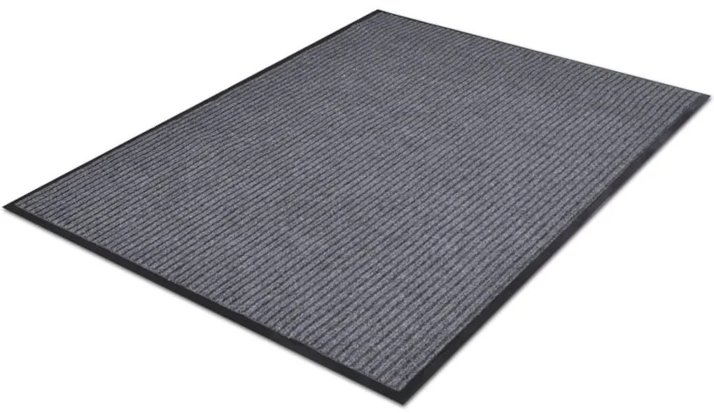 Tapetes de porta PVC 4 pcs 90x60 cm cinzento