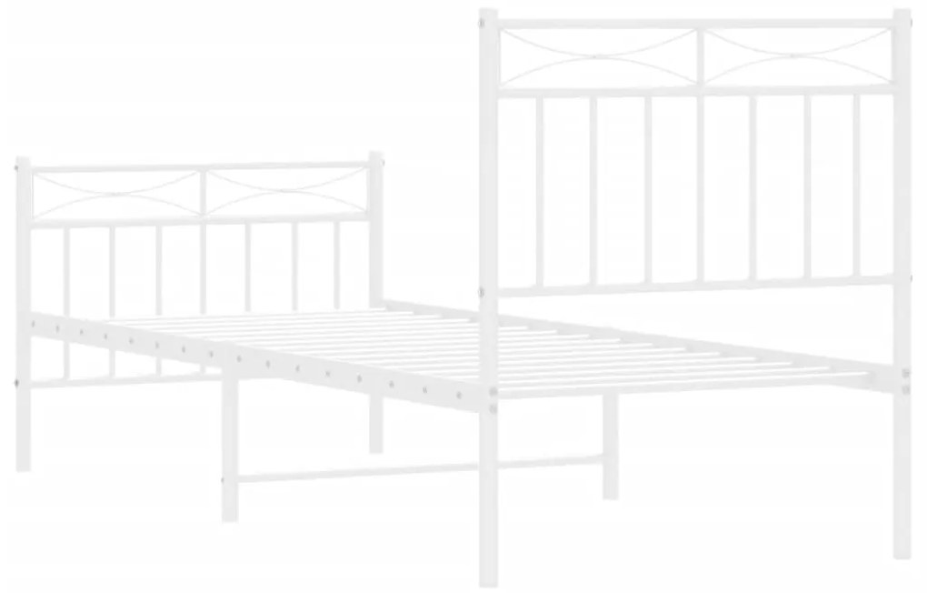 Estrutura de cama com cabeceira e pés 80x200 cm metal branco