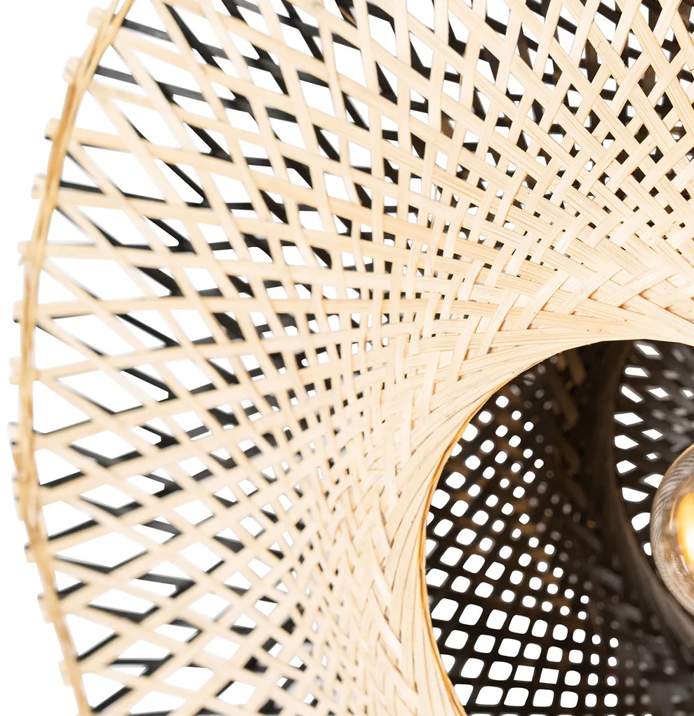 Candeeiro de Parede Inteligente Bambu 50 cm com Tomada incl. Wifi A60 - Rina