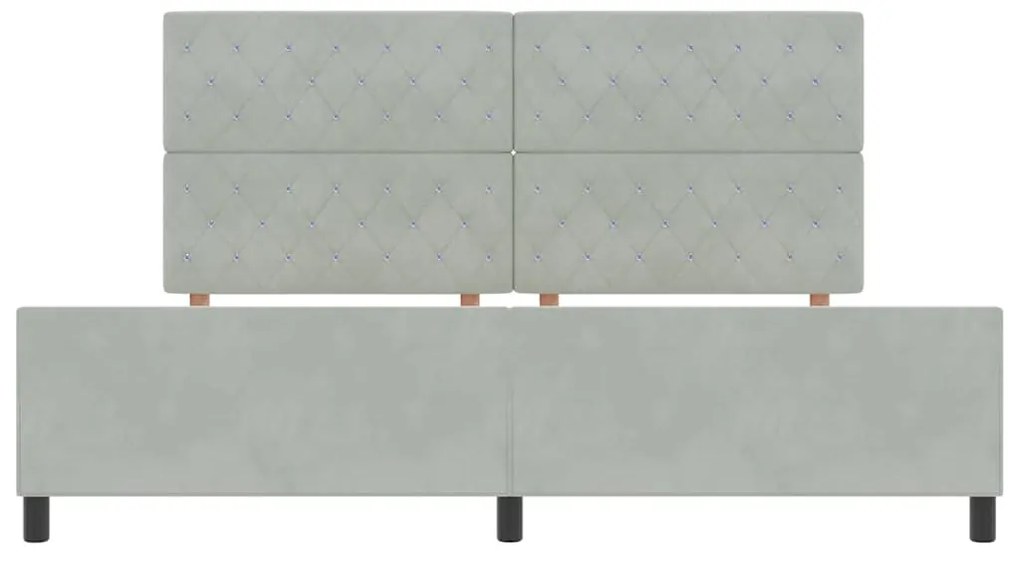 Cama vidaXL Cinza Claro 200x200 cm Veludo