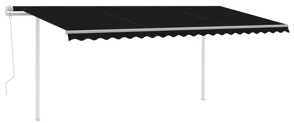 Toldo retrátil automático com postes 5x3,5 m antracite