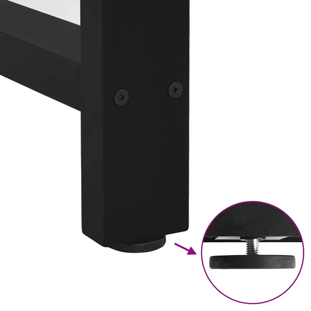 Pés de mesa de console pretos 2 peças 38x(72-73) cm aço
