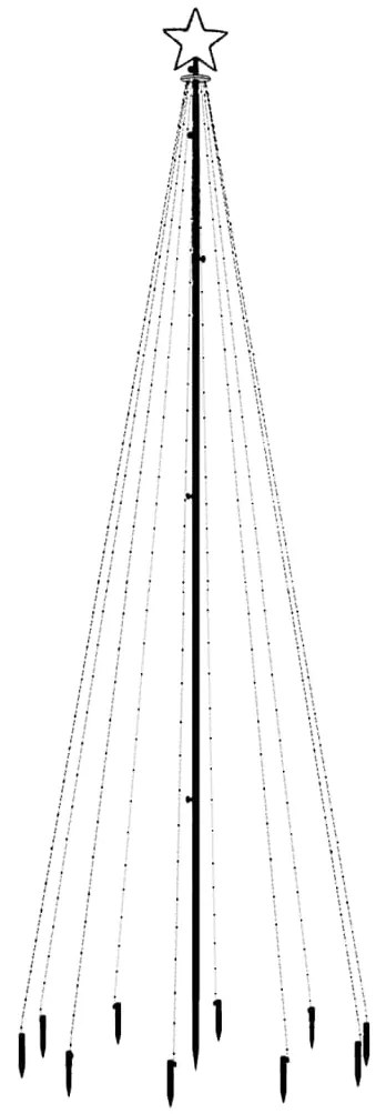 Árvore de Natal com espigão 310 luzes LED 300 cm branco quente