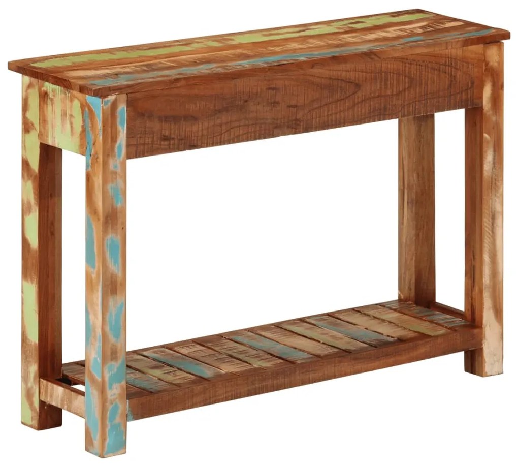 Mesa consola 110x30x76 cm madeira recuperada maciça