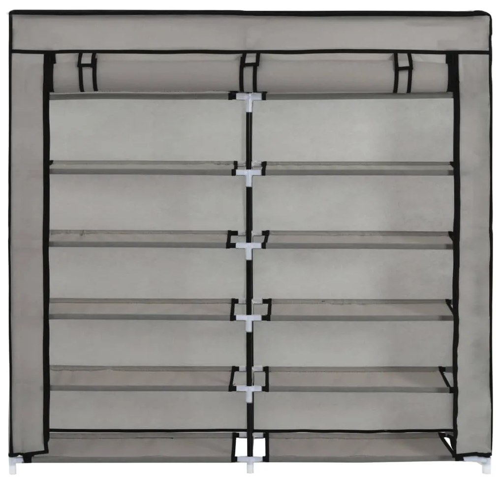 Sapateira com cobertura 115x28x110 cm tecido cinzento