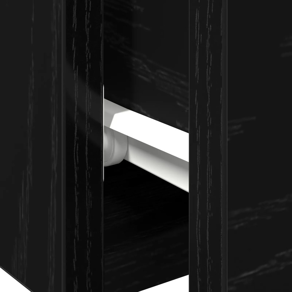 Armários de Parede 2 pcs Carvalho Preto 68x30x20 cm Madeira Engenheira