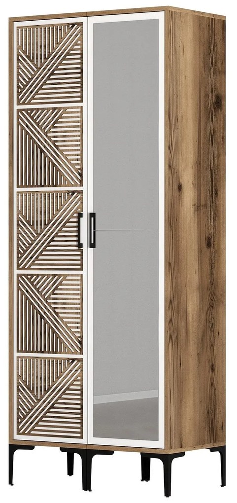 Roupeiro Kumsal PR – Nogueira/Branco – 80x47,5x201,4 cm