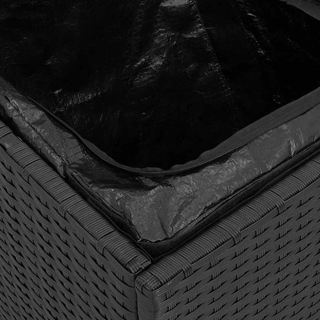 Bancos de jardim com almofadas 2 unid 40x40x43 cm vime PE preto