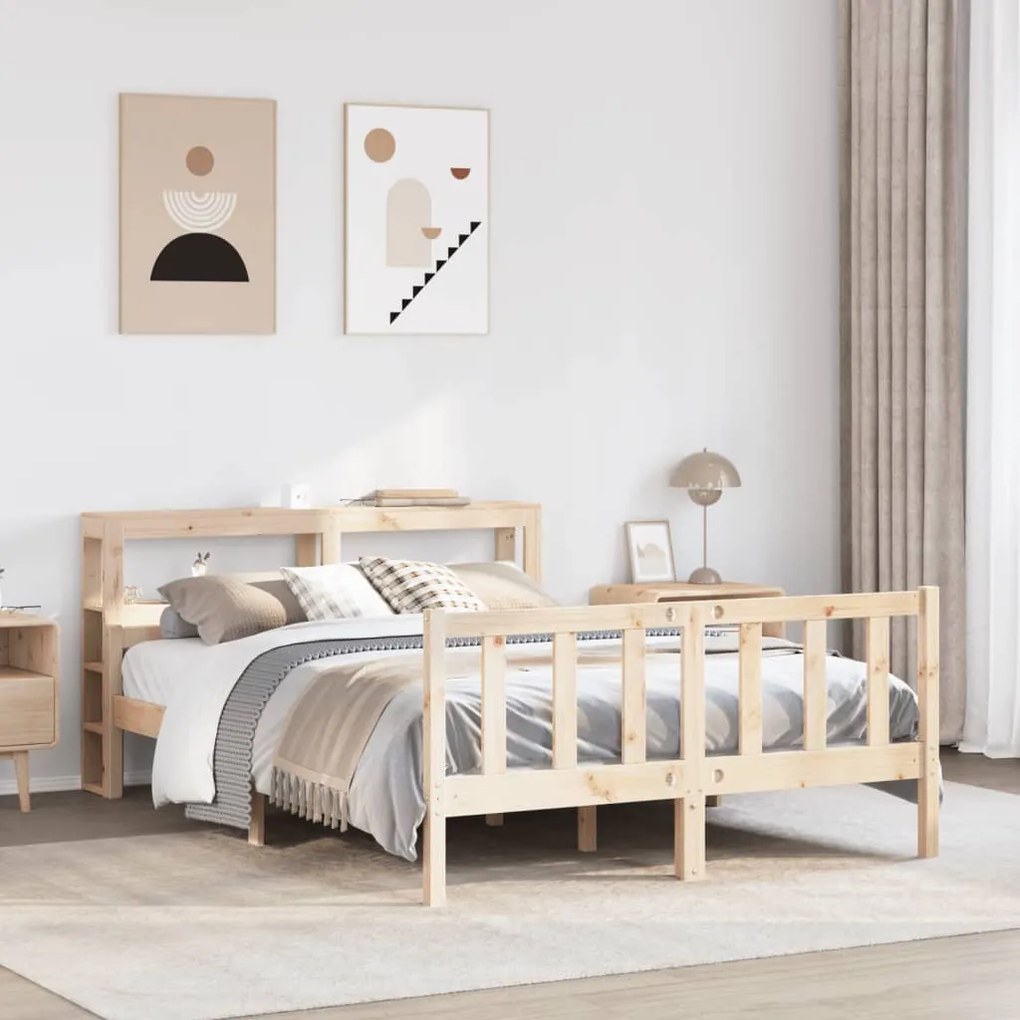 Cama sem colchão 120x190 cm madeira de pinho maciça