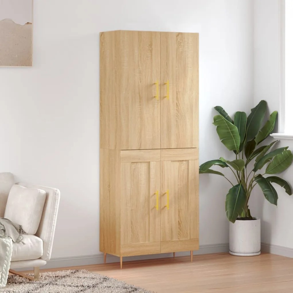 vidaXL Armário alto 69,5x34x180 cm derivados de madeira cor sonoma