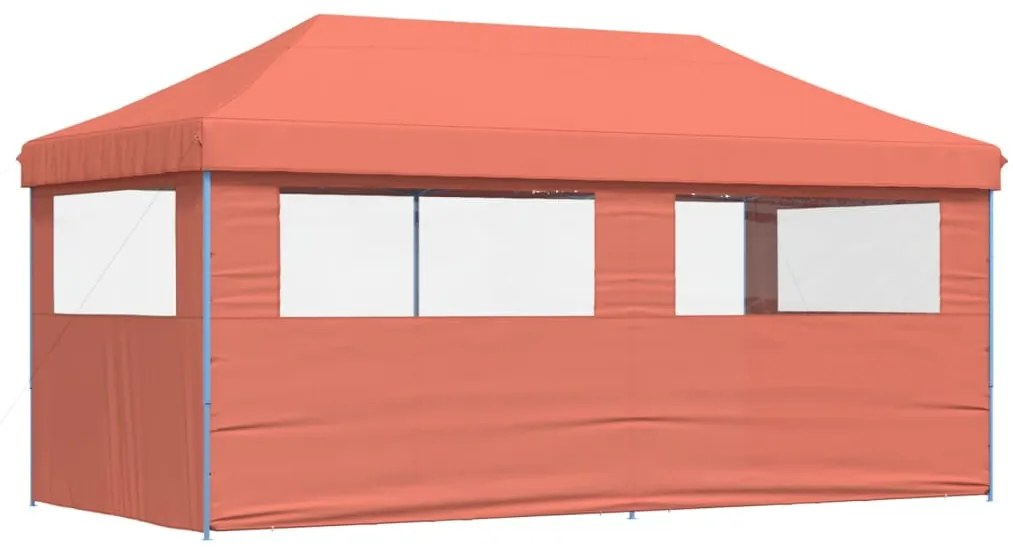 Tenda p/ festas pop-up dobrável 3 paredes laterais terracotta