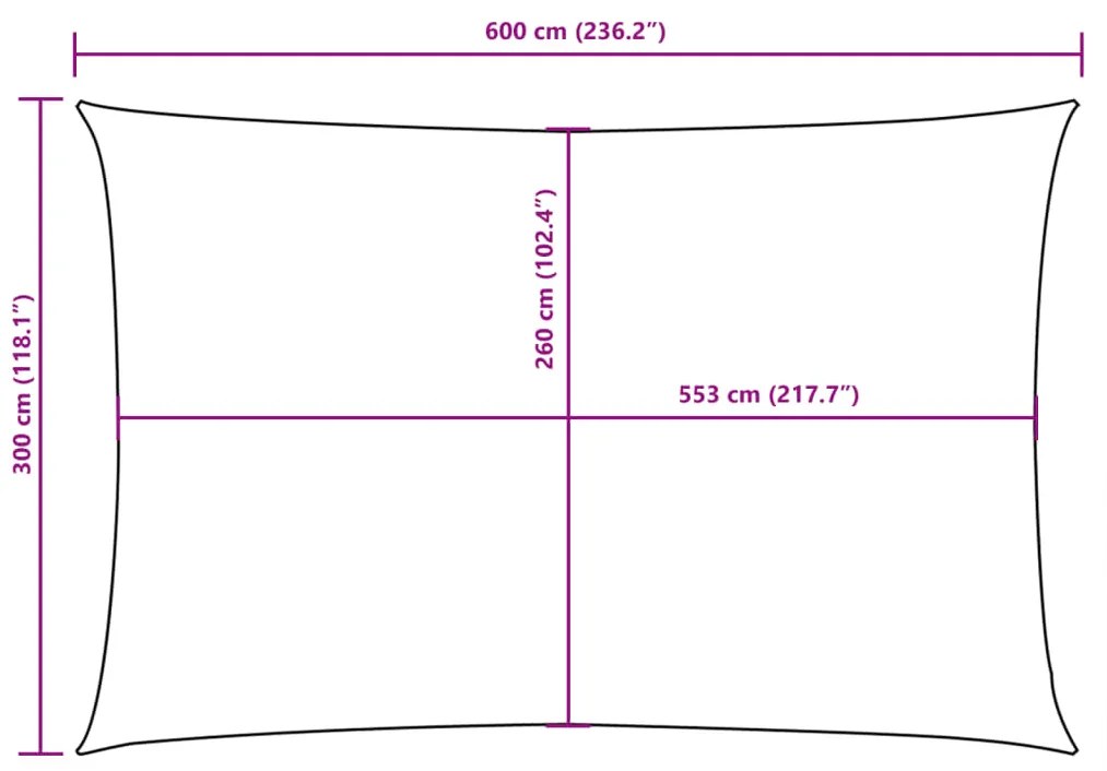 Guarda-Sol tecido Oxford retangular 3x6 m bege