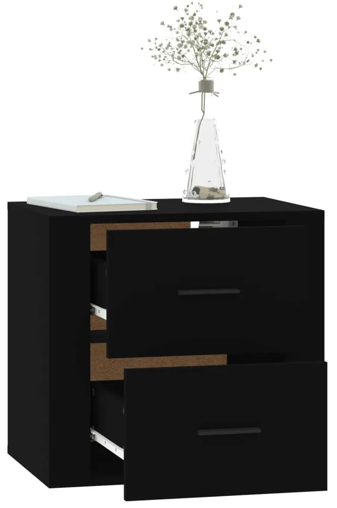 Mesa de cabeceira de parede 50x36x47 cm preto