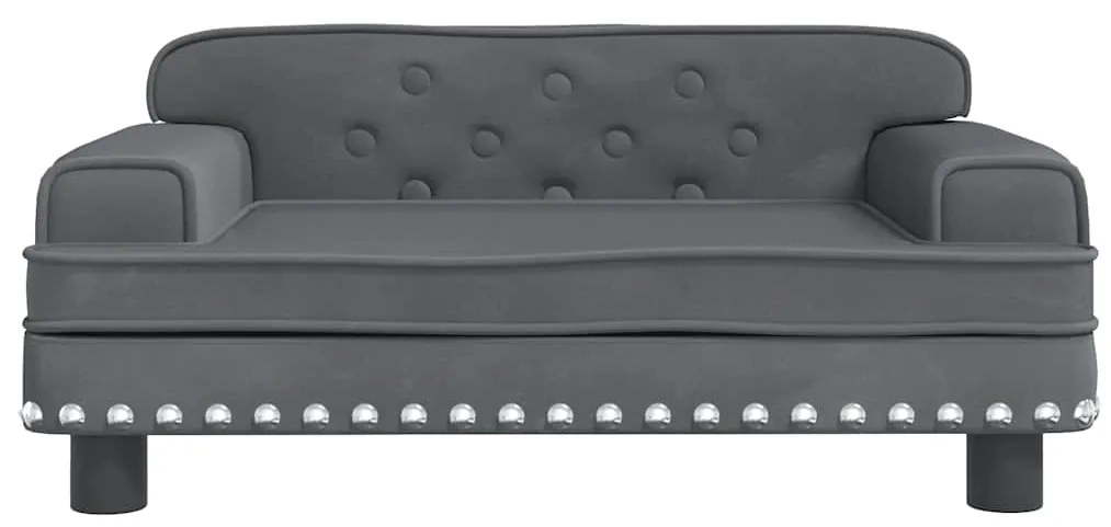 Cama para cães 70x45x30 cm veludo cinzento-escuro