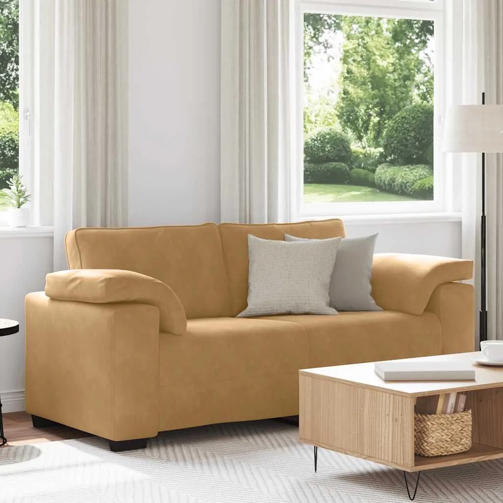 vidaXL Sofá-luvas 140 cm veludo castanho