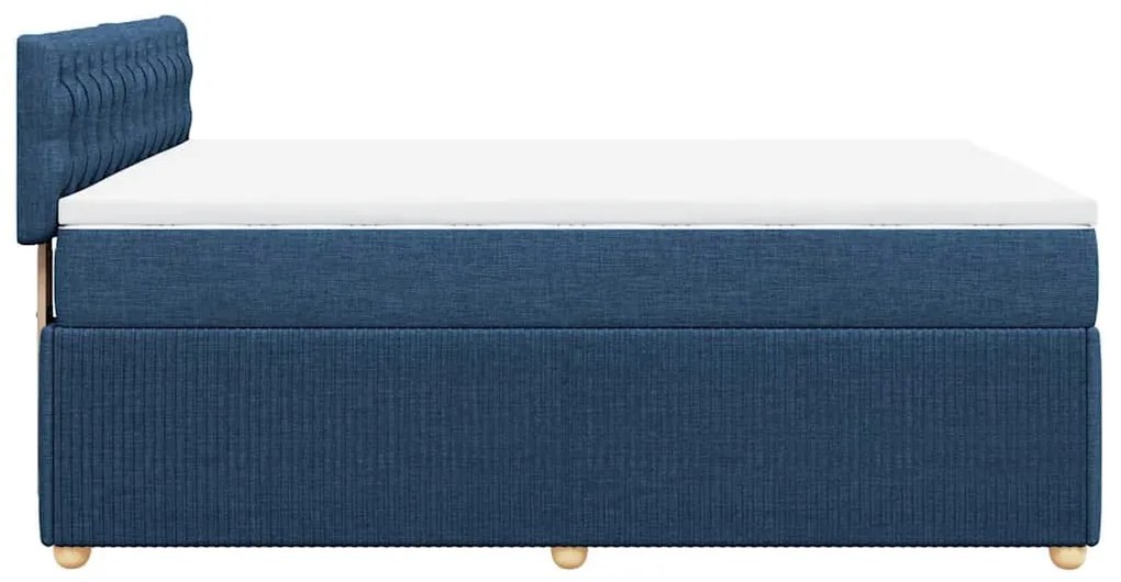Cama com molas/colchão 140x200 cm tecido azul