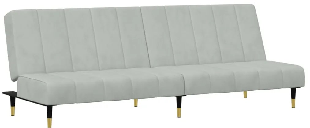 2 pcs conjunto de sofás veludo cinzento-claro