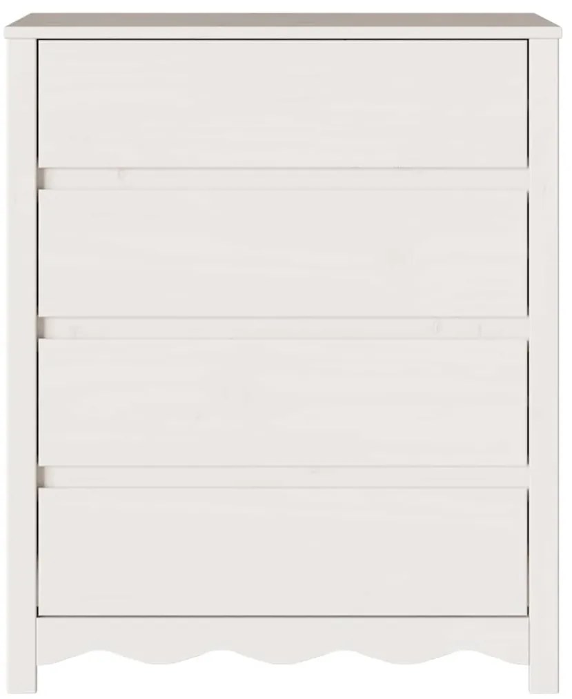 Cômoda vidaXL "DRAMMEN" Branca 76,5x40x91 cm Madeira Sólida de Pinho