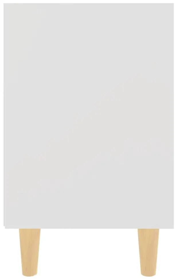 Mesa de cabeceira c/ pernas em madeira maciça 40x30x50cm branco