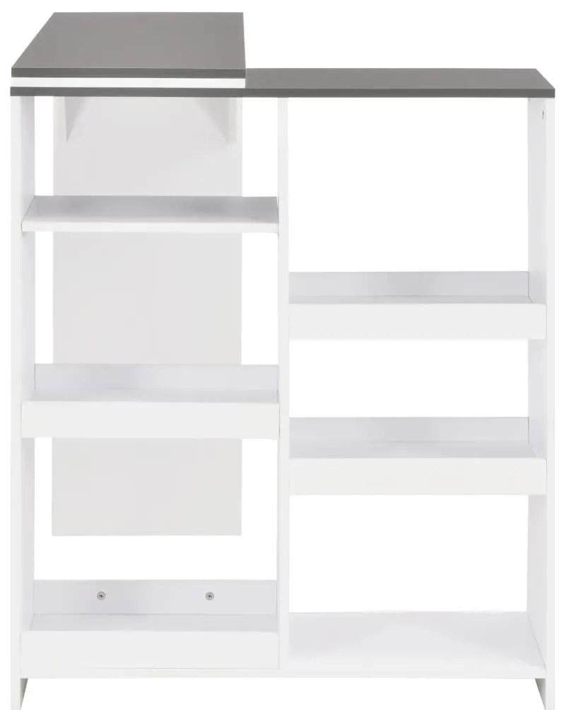Mesa de bar com prateleira movível branco 138x39x110 cm