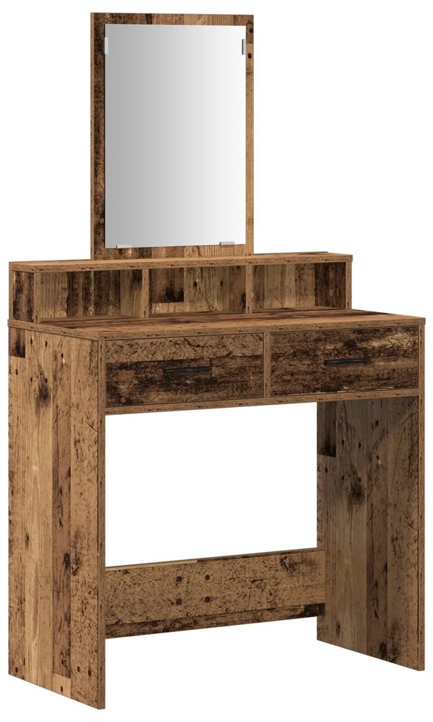 Mesa de Maquiagem vidaXL com Gavetas em Madeira Antiga 79x41x140 cm