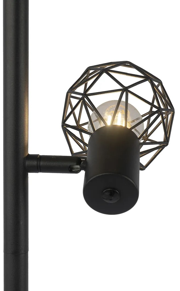 LED Candeeiro de pé inteligente preto ajustável incluindo 3 WiFi P45 - Mesh Moderno,Design