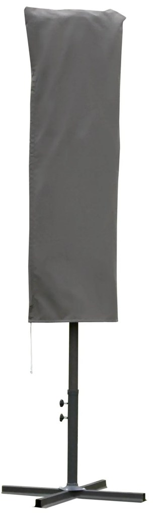 Outsunny Capa protetora de guarda-sol Ø57x160 cm cobertura de para-sol resistente para jardim com hastes zíper tecido Oxford cinza | Aosom Portugal
