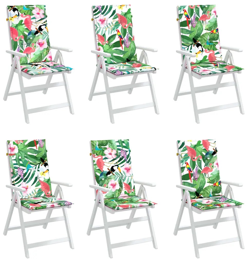 Almofadões cadeira de encosto alto 6 pcs tecido multicor