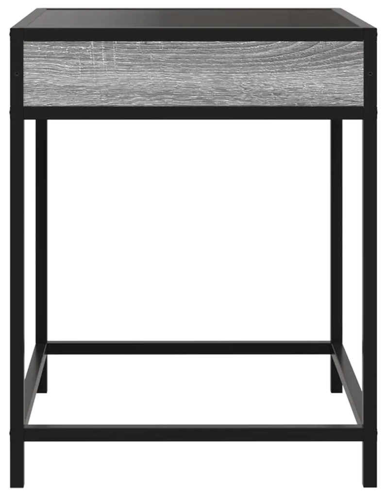 Mesa de centro luzes LED Infinity 40x40x51 cm cinzento sonoma