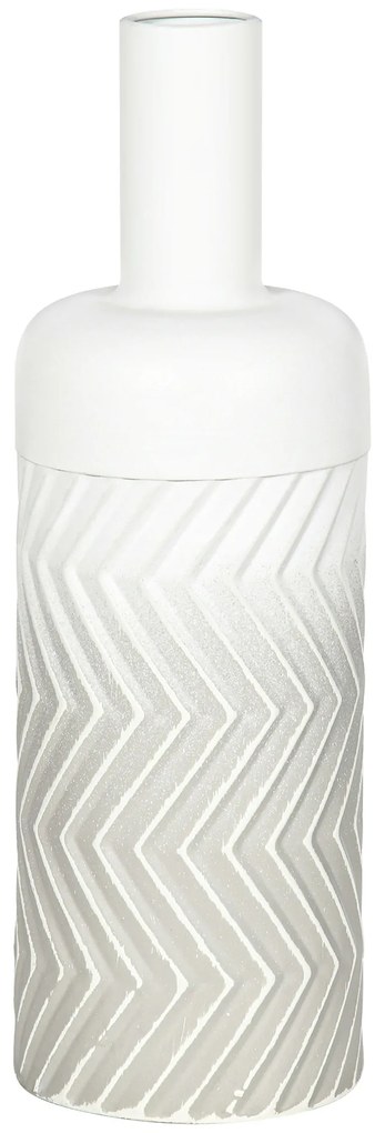 HOMCOM Vaso para Flores de Metal Vaso Decorativo para Flores Moderno com Textura 3D  Ø15x45,5 cm Cinza