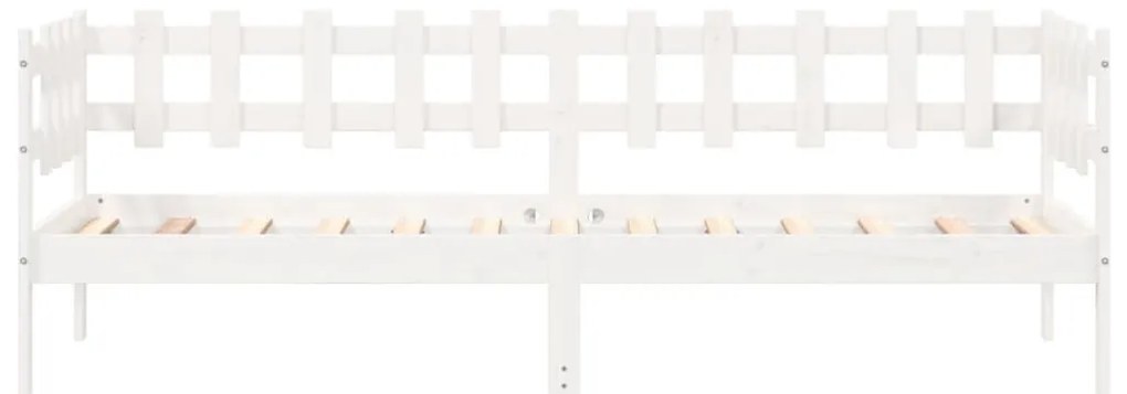 Sofá-cama sem colchão 90x200 cm madeira de pinho maciça branco