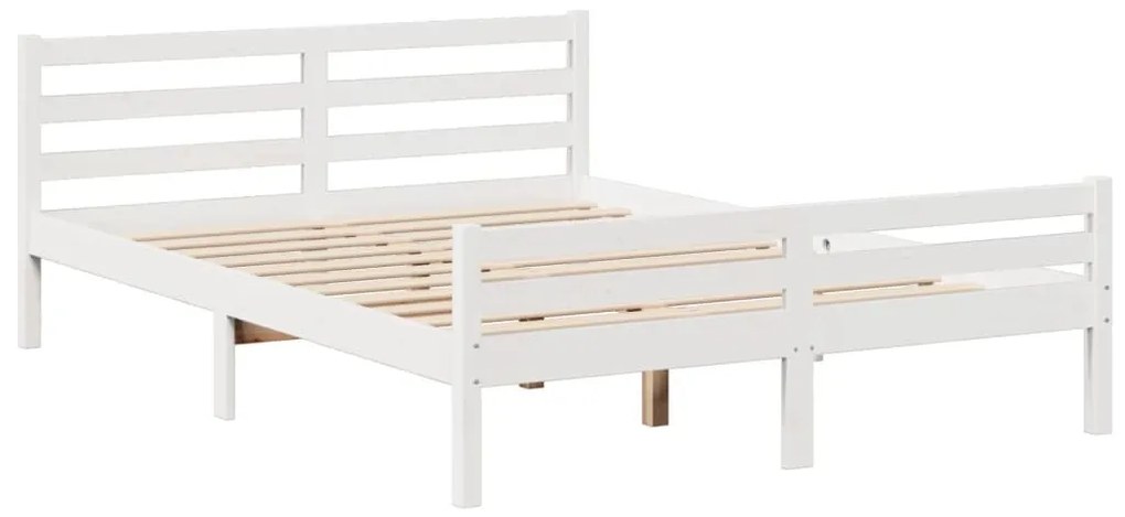 Cama com estante sem colchão 150x200 cm pinho maciço branco