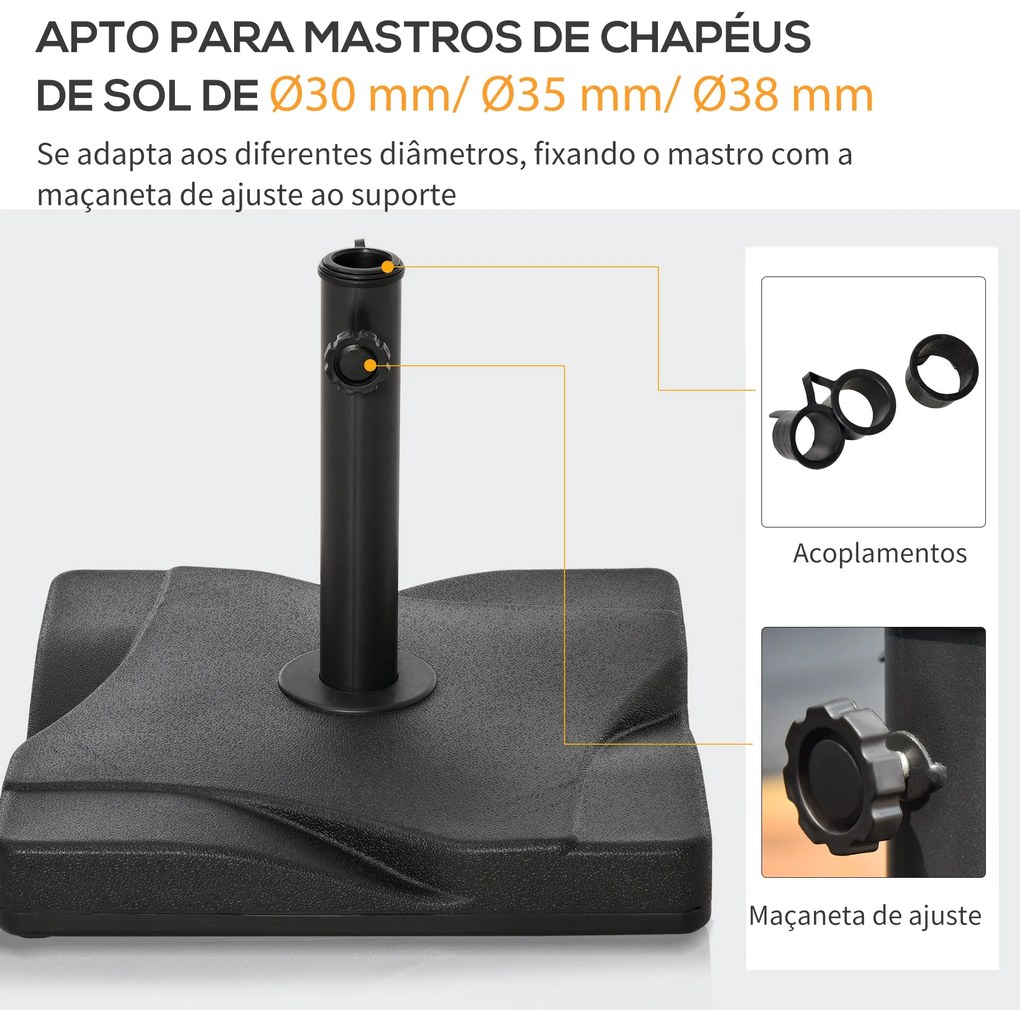 Base para Chapéu de Sol Quadrada Suporte para Chapéu de Sol para Mastr