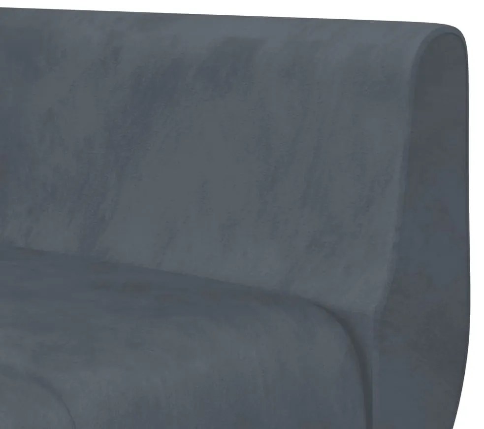 Sofá-cama em forma de L 275x140x70 cm veludo cinzento-escuro