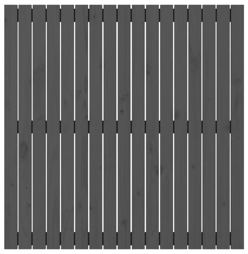 Cabeceira de parede 108x3x110 cm madeira de pinho maciça cinza