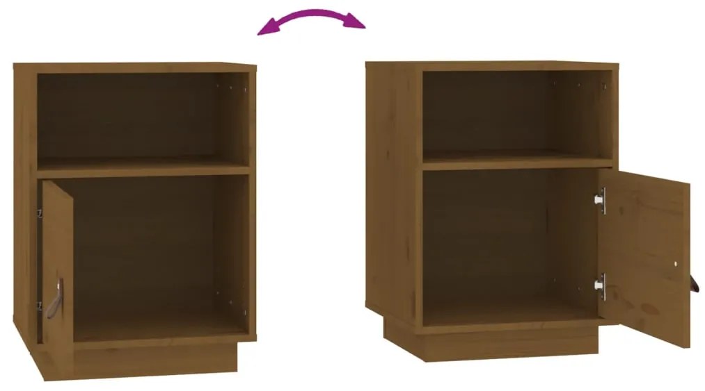 Mesas de cabeceira 2 pcs 40x34x55 cm pinho maciço castanho mel