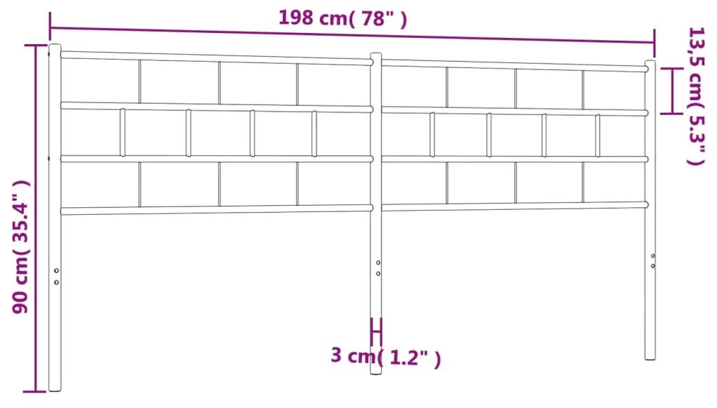 Cabeceira de cama 193 cm metal branco