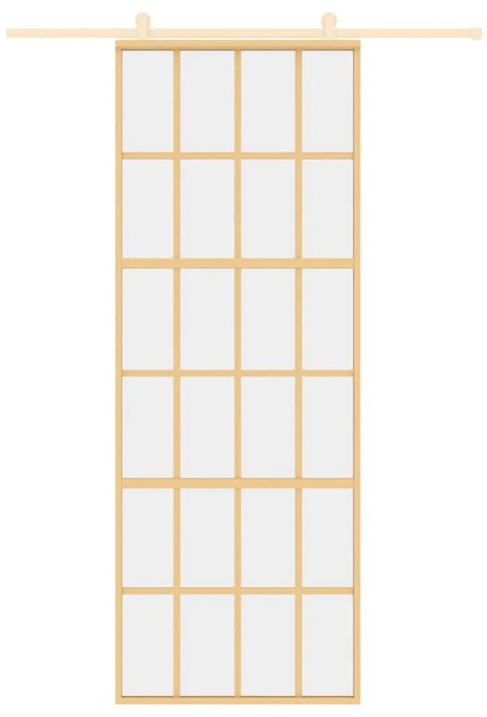 Porta deslizante 76x205 cm vidro ESG/alumínio dourado