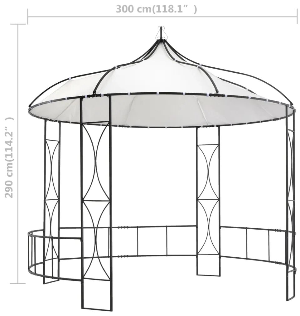 Gazebo redondo 300x290 cm branco
