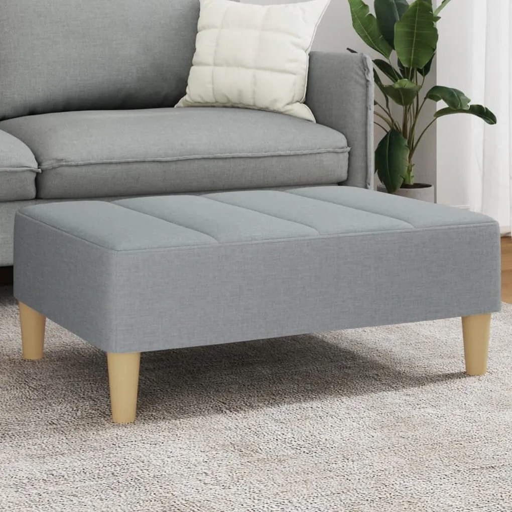 vidaXL Apoio de pés 77x55x31 cm tecido cinzento-claro