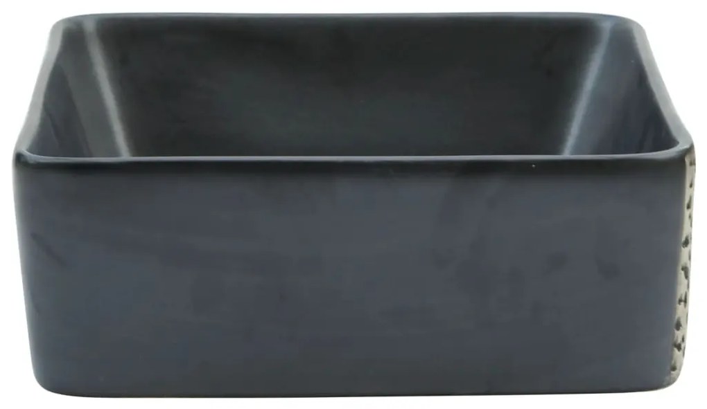 Lavatório de bancada retangular 46x35,5x13 cm cerâmica preto