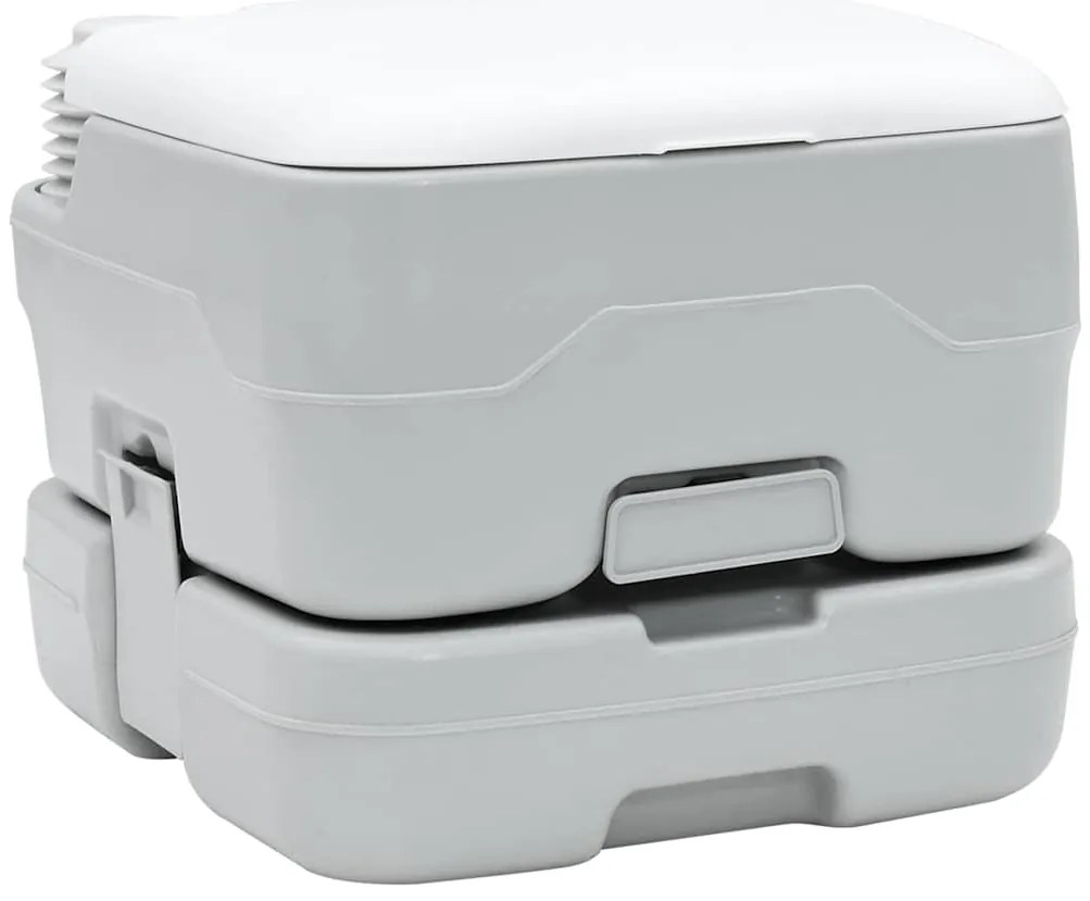 Vaso Sanitário Portátil vidaXL Cinza e Branco em Plástico 10 L