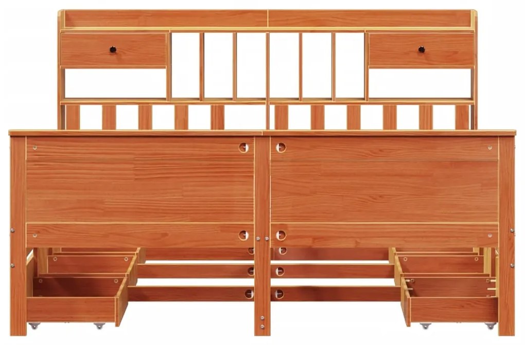Cama com estante sem colchão 200x200 cm pinho maciço